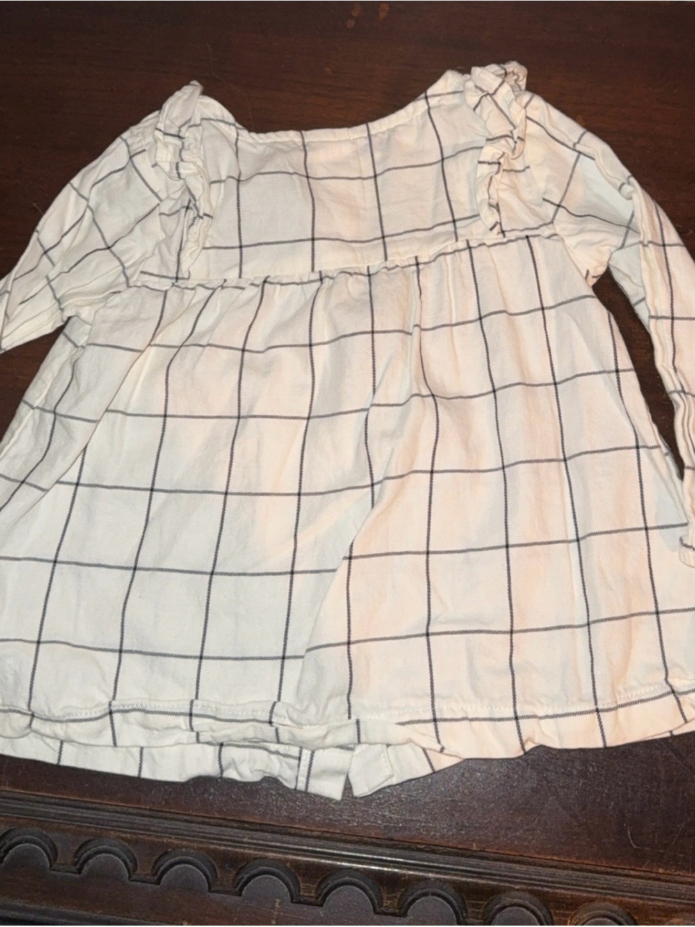 Carter's Cream Button-Front Windowpane Top - Picture 3 of 3
